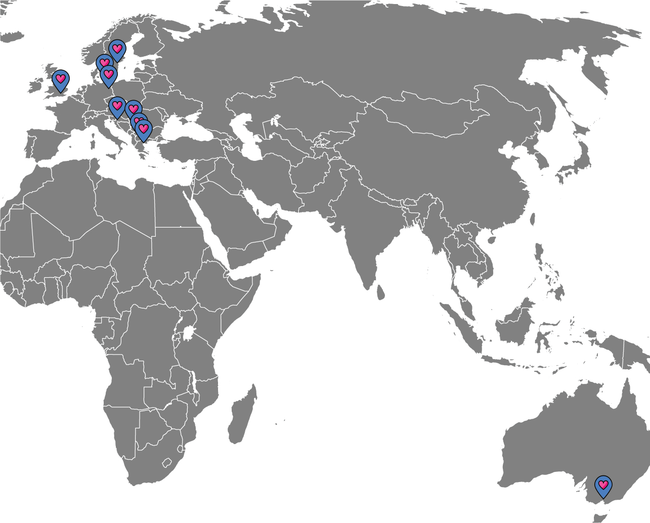 World image with guest's location